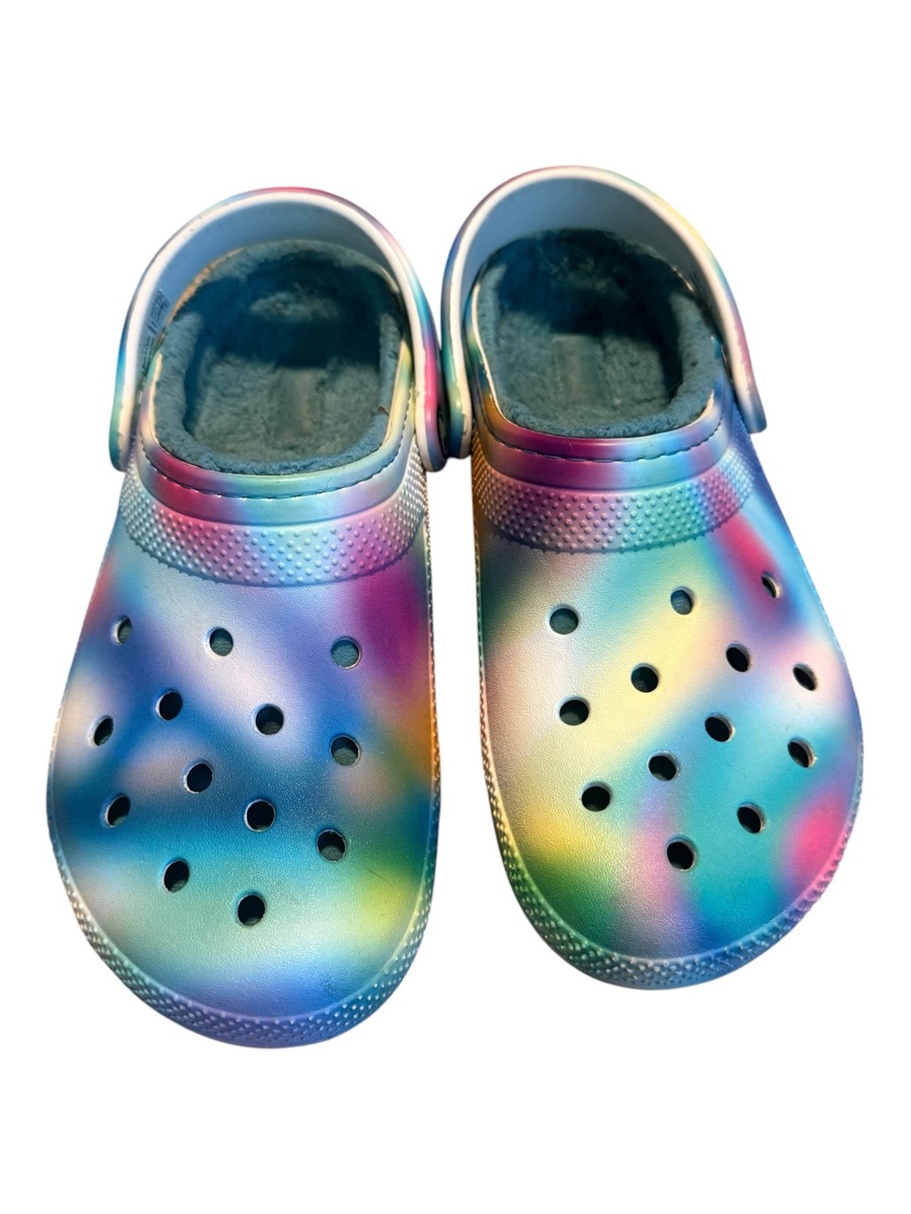 Crocs Fleece Lines Tie Dyed Clogs Size 9